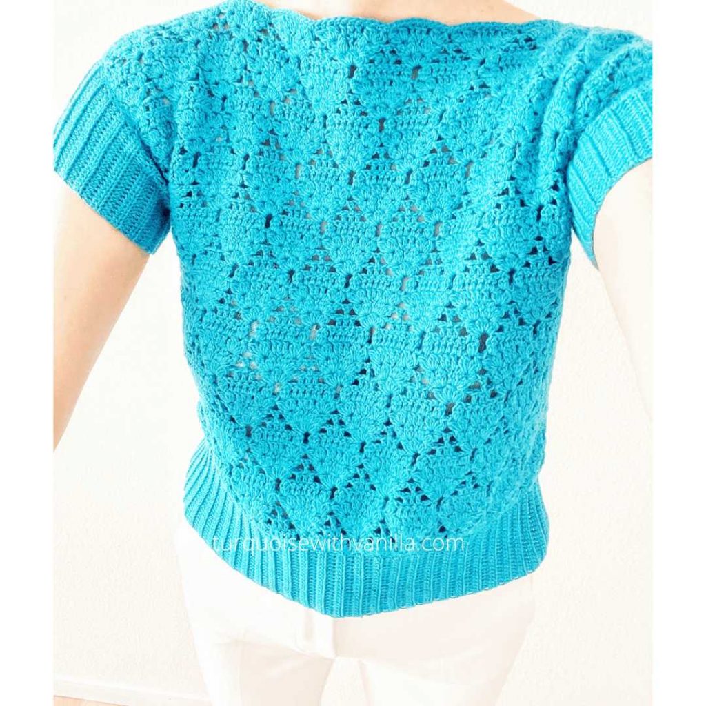 easy crochet top, crochet top, crochet tee, cotton crochet top
